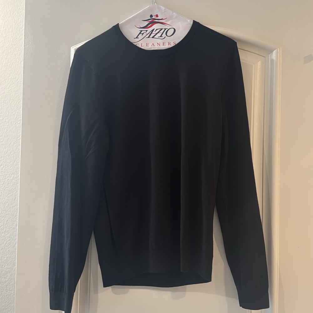 BOSS Slim Fit Black Merino Wool Crewneck Sweater - S - Picture 7 of 16
